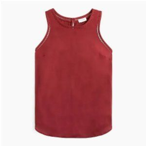 Sleeveless top with ladder trim